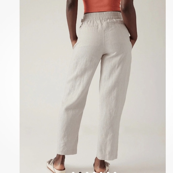 Athleta • NWT Voyager Linen Pant Sz 2 Beige High Rise Pockets Casual Coastal - Picture 3 of 13